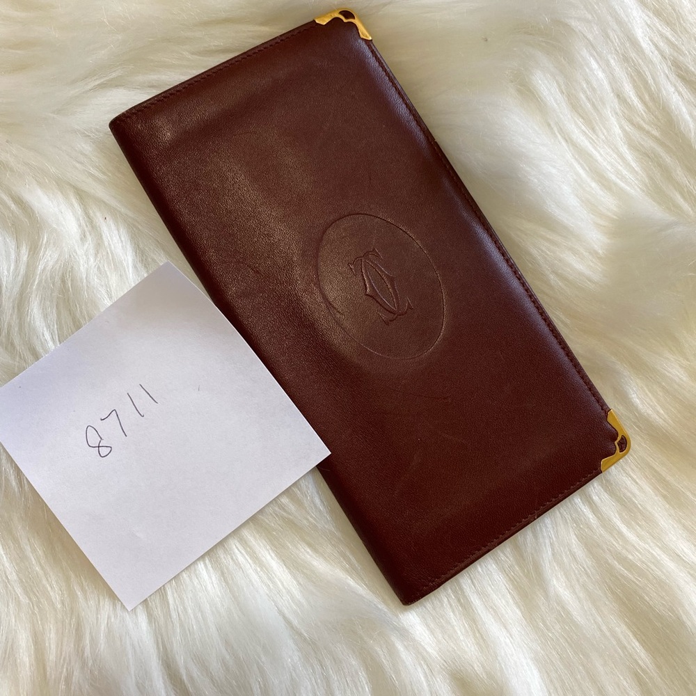 Authentic vintage Cartier red wine wallet